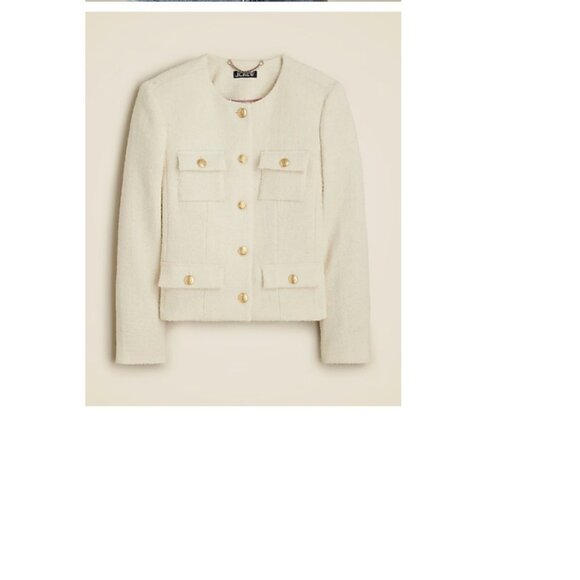J.Crew $248 Isabelle Lady Jacket in Tweed Natural Size 18 CC271 - Picture 2 of 13